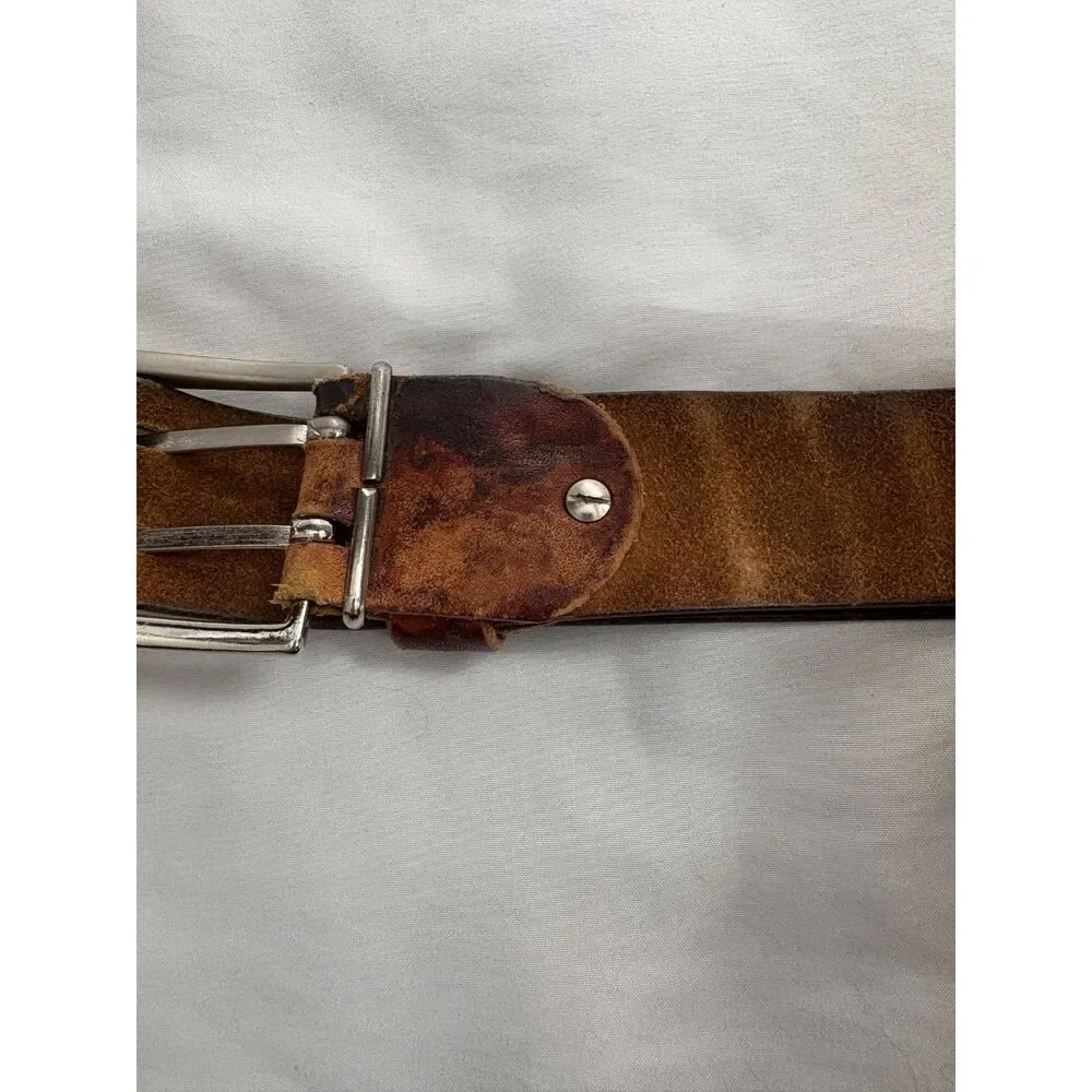 Vintage Colin's Brown Real Leather Belt European Quality Retro 80s 90s